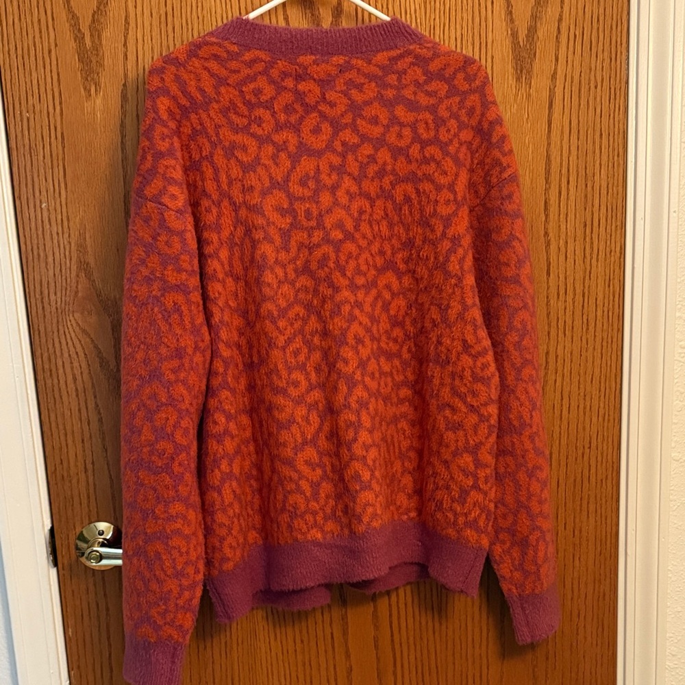 Men’s Pink and Orange Button Up Cardigan - Picture 8 of 9